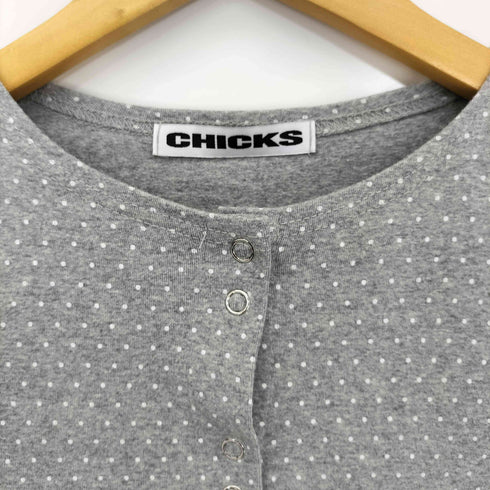 CHICKS Dot Snap Cardigan ドットパターンラウンドカーディガン レディース