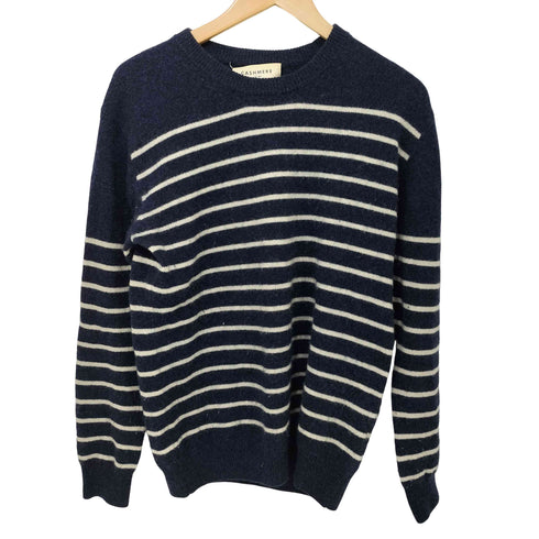 シップス SHIPS luxury pure cashmere カシミヤ100 ボーダー ニット セーター バスク メンズ JPN:S