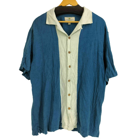 ISLAND SHORES シルク100 S/S オープンカラーシャツ メンズ import:XL