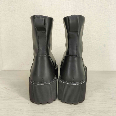 エイチアンドエム H&M フロントジップチャンキー厚底ミドルブーツ レディース US:4.5