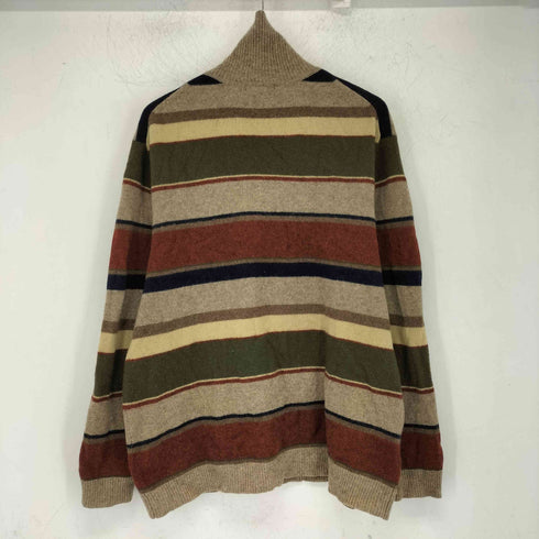 エディーバウアー Eddie Bauer タートルネック マルチボーダー ウールニット メンズ import:XL