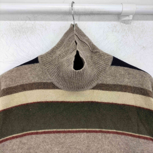 エディーバウアー Eddie Bauer タートルネック マルチボーダー ウールニット メンズ import:XL