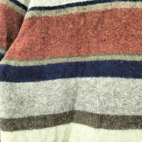 エディーバウアー Eddie Bauer タートルネック マルチボーダー ウールニット メンズ import:XL