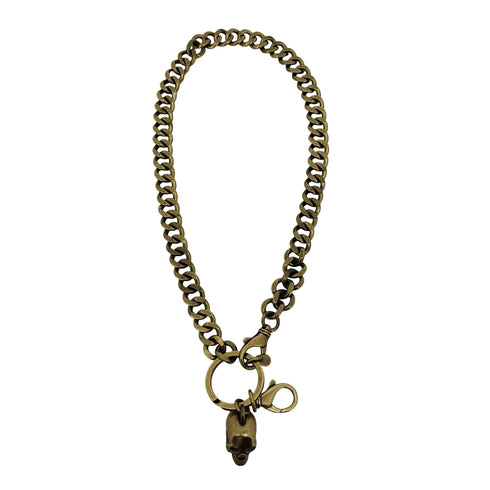 アレキサンダーマックイーン Alexander McQueen イタリア製 スカル ゴールド 喜平 ウォレットチェーン メンズ