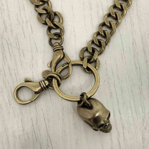 アレキサンダーマックイーン Alexander McQueen イタリア製 スカル ゴールド 喜平 ウォレットチェーン メンズ