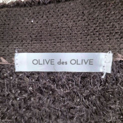 オリーブデオリーブ OLIVE des OLIVE リボンビジューロングカーディガン レディース FREE