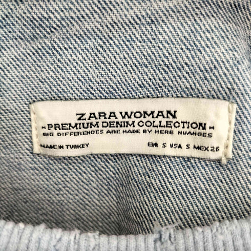 ザラ ZARA ダメージ加工 デニム生地 カットソー レディース