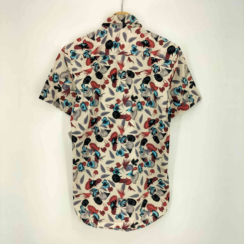 サタデーズサーフニューヨーク SATURDAYS SURF NYC 羽 花プリント 半袖 ボタンダウンシャツ メンズ JPN:S