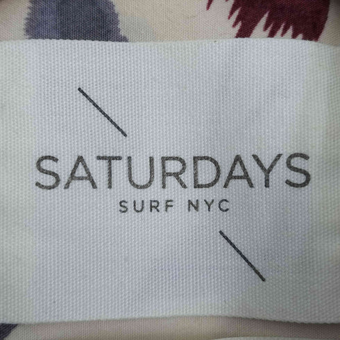 サタデーズサーフニューヨーク SATURDAYS SURF NYC 羽 花プリント 半袖 ボタンダウンシャツ メンズ JPN:S