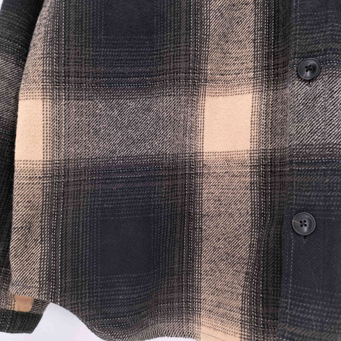 サタデーズニューヨークシティ Saturdays NYC ロゴ刺繍 オンブレチェック ネルシャツ ボックスシルエット メンズ JPN:S