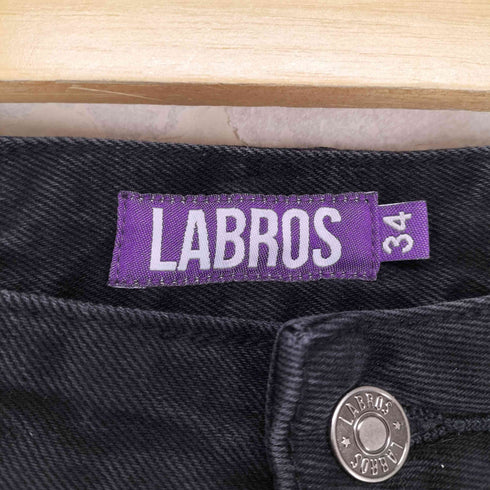 ラブロス LABROS ワッペン刺繍 ブラックデニム メンズ 34