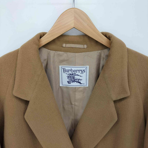 バーバリーズ BURBERRYS 80-90S 白タグ ウール カシミヤ ダブルブレスト チェスター コート レディース 9AB2
