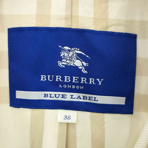 バーバリーブルーレーベル BURBERRY BLUE LABEL 裏チェック ベルテッドトレンチコート レディース 38