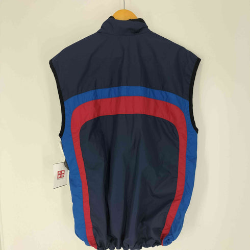 ナイキ NIKE 00S グレータグ USA製 チーム エンブレム スウッシュ刺繍 マルチカラー ジップアップ ナイロン ベスト メンズ import:L