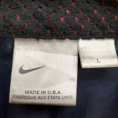 ナイキ NIKE 00S グレータグ USA製 チーム エンブレム スウッシュ刺繍 マルチカラー ジップアップ ナイロン ベスト メンズ import:L