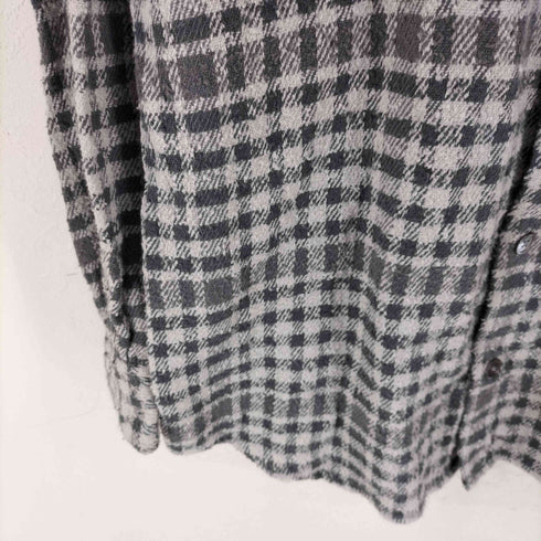 パパス papas 起毛 ボタンダウンチェックシャツ メンズ L