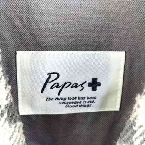 パパス papas 起毛 ボタンダウンチェックシャツ メンズ L
