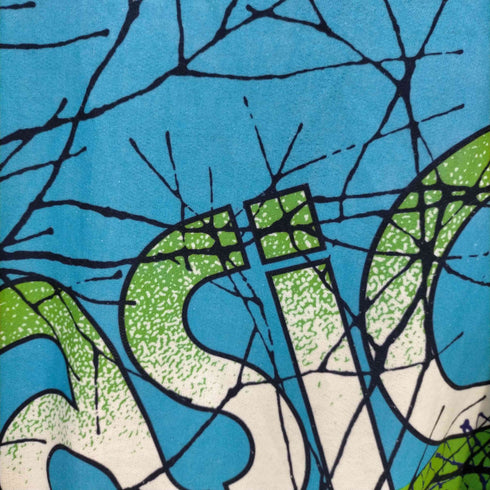 アシックス ASICS 90S 総柄 S/S ハーフジップ モーター サイクル ジャージ トップ メンズ JPN:L