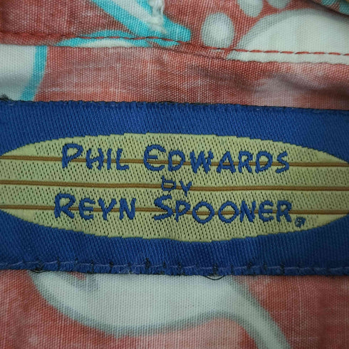 レインスプーナー Reyn Spooner 90s~00s PHIL EDWARDS フラワープリント ハーフボタン ボタンダウン アロハシャツ メンズ