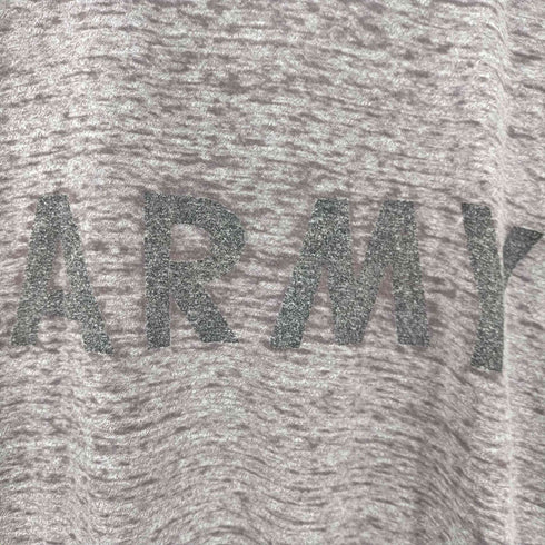 ユーエスアーミー U.S. ARMY 80-90S 米軍 ARMY アーミー S/S ステンシル ロゴ プリント ポリ混 Tシャツ シングルステッチ 霜降り メンズ import:L