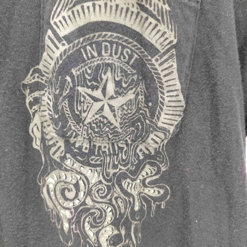 ディーゼル DIESEL 00S IN DUST グラフィック プリント L/S ポロ カットソー Y2K メンズ import:M