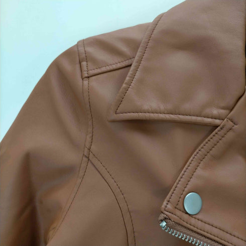 Synthetic Leather Double Riders Jacket シンセティック レザー ダブル ライダース ジャケット Y2K レディース import:L