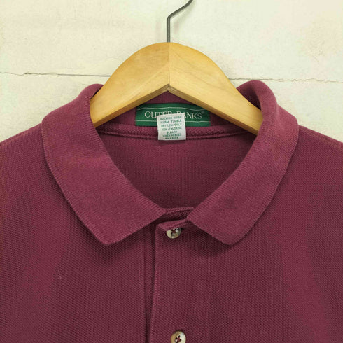 OUTER BANKS USA製 フロント刺繍 バックアニマルプリント ポロシャツ メンズ import:XS