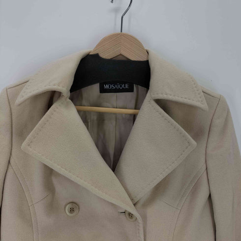 MOSAIQUE cashmere Angola カシミヤアンゴラ混 ダブル ロングコート レディース JPN:11号