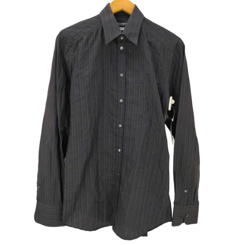ドルチェアンドガッバーナ DOLCE&GABBANA 00S MADE IN ITALY Striped Dress Shirt イタリア製 L/S バックタック デザイン ストライプ ワイドカラー ドレス シャツ 襟芯 メンズ 39/ 15 2/1