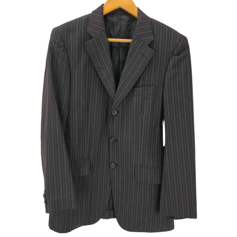 ポールスミスロンドン Paul Smith LONDON MADE IN ITALY コラボ イタリア製 生地 裏地背抜き ストライプ 3B サマー ウール テーラード ジャケット メンズ import:M