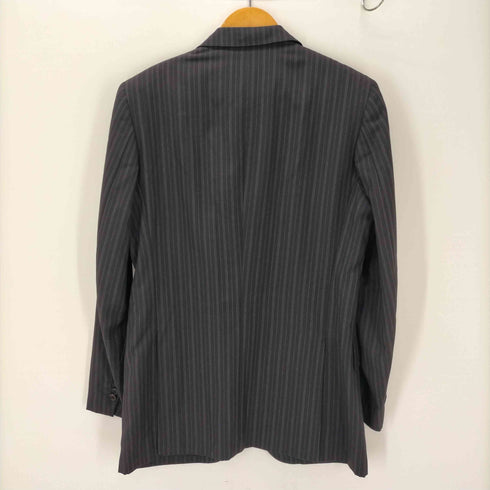 ポールスミスロンドン Paul Smith LONDON MADE IN ITALY コラボ イタリア製 生地 裏地背抜き ストライプ 3B サマー ウール テーラード ジャケット メンズ import:M