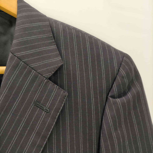 ポールスミスロンドン Paul Smith LONDON MADE IN ITALY コラボ イタリア製 生地 裏地背抜き ストライプ 3B サマー ウール テーラード ジャケット メンズ import:M