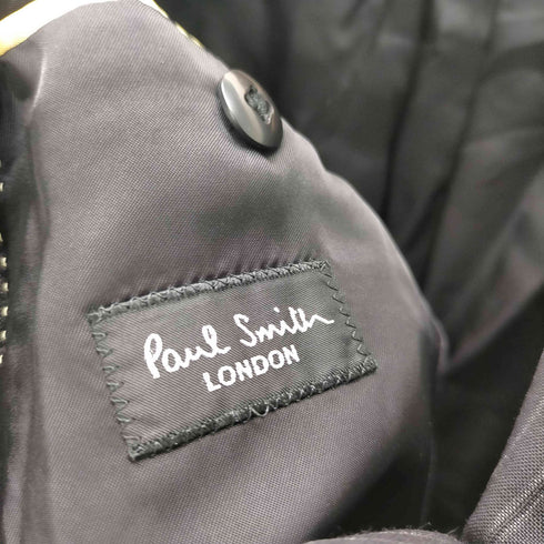 ポールスミスロンドン Paul Smith LONDON MADE IN ITALY コラボ イタリア製 生地 裏地背抜き ストライプ 3B サマー ウール テーラード ジャケット メンズ import:M