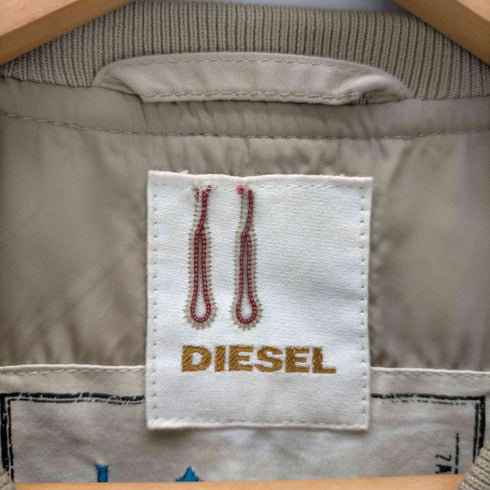 ディーゼル DIESEL 90-00S OLD ピッグスキン 異素材 切り替え カーブ スイッチング コットン ライダース ジャケット ベル型 TALON ジップ Y2K メンズ import:M
