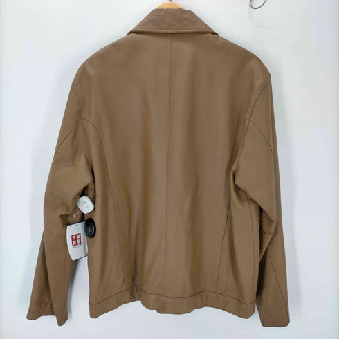 90-00S Genuine Leather Zip-Up Jacket 本革 シボ革 ジップアップ リアルレザー ジャケット ブルゾン メンズ LL