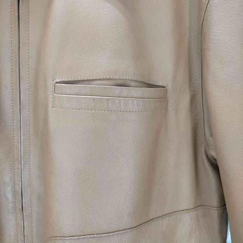 90-00S Genuine Leather Zip-Up Jacket 本革 シボ革 ジップアップ リアルレザー ジャケット ブルゾン メンズ LL