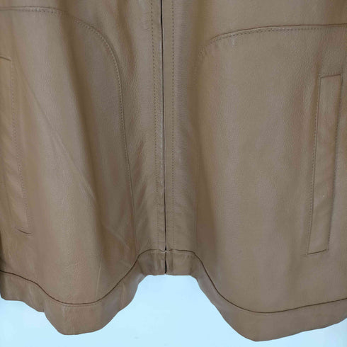 90-00S Genuine Leather Zip-Up Jacket 本革 シボ革 ジップアップ リアルレザー ジャケット ブルゾン メンズ LL