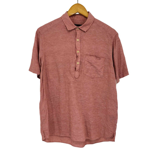 エディーバウアー Eddie Bauer リネン コットン 半袖 プルオーバーシャツ メンズ import:S
