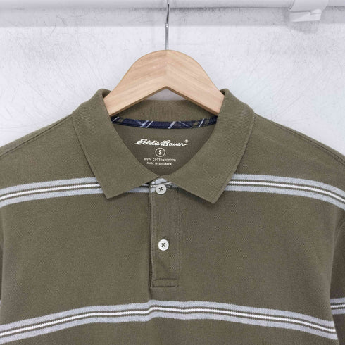 エディーバウアー Eddie Bauer コットン ボーダー 半袖 ポロシャツ メンズ import:S