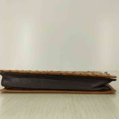 GENUINE LEATHER OSTRICH オーストリッチ レザークラッチバッグ ポーチ レディース