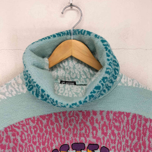 ヒステリックグラマー HYSTERIC GLAMOUR ボーダーレオパード柄 タートルネック ワンピース レディース FREE