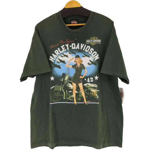 ハーレーダビッドソン HARLEY-DAVIDSON ピンナップガール モーターサイクル バイクTシャツ メンズ JPN:XL