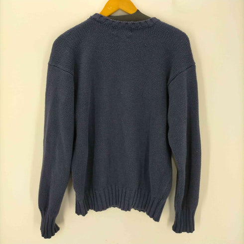 ポロバイラルフローレン Polo by RALPH LAUREN 90S ポニー刺繍 Vネック ローゲージ リブ編み コットン ニット セーター メンズ import:L