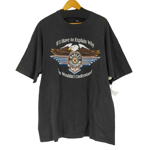 ハーレーダビッドソン HARLEY-DAVIDSON 90S USA製 イーグル 両面プリント S/S Tシャツ メンズ JPN:XL
