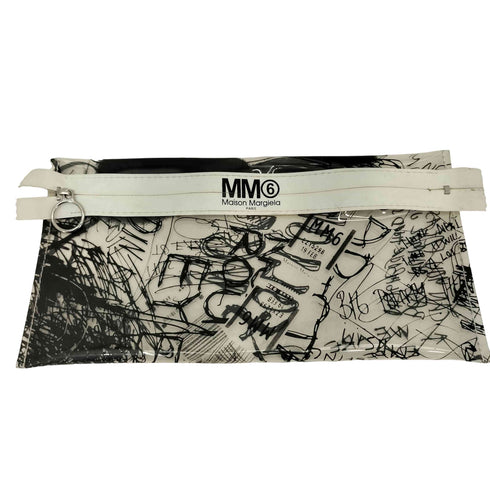 エムエムシックスメゾンマルジェラ MM6 Maison Margiela スクランブル柄 クリアポーチ レディース