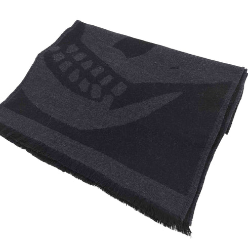 アレキサンダーマックイーン Alexander McQueen フリンジ ウール スカル マフラー Y2K メンズ