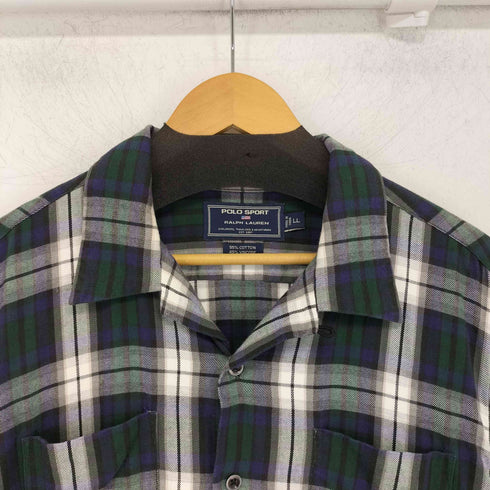 ポロスポーツラルフローレン POLO SPORT RALPH LAUREN 90s チェック柄 コットン レーヨン 長袖 オープンカラーシャツ メンズ LL