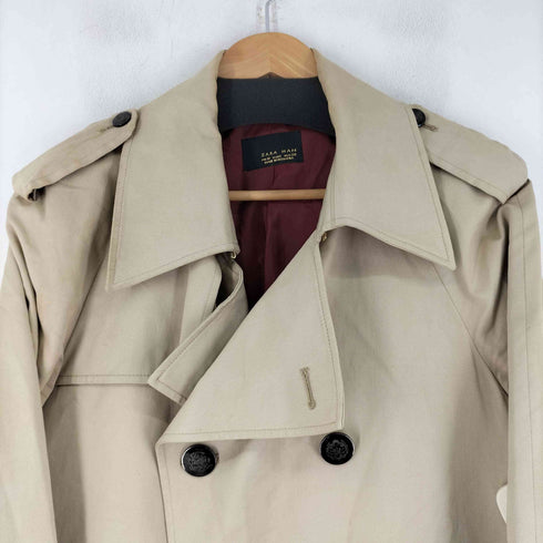 ザラ ZARA ダブルブレスト ロングコート メンズ