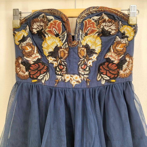 フリーピープル FREE PEOPLE 花刺繍 レース ドレスワンピース レディース
