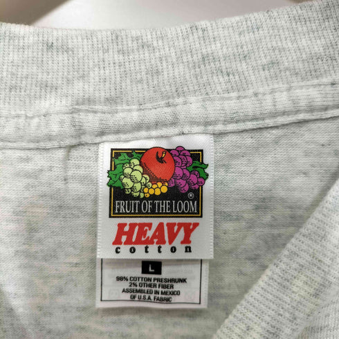 90s コピーライト1992 FRUIT OF THE LOOM ボディ テレビ局 マスコットキャラクター プリント S/S Tシャツ メンズ import:L